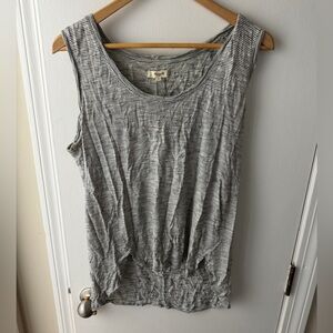Madewell tank. Hi-low hem. Size large. Mini stripes.
